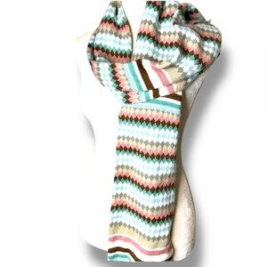 Alfani multicolor argyle geometric shapes with stripes soft cozy scarf New